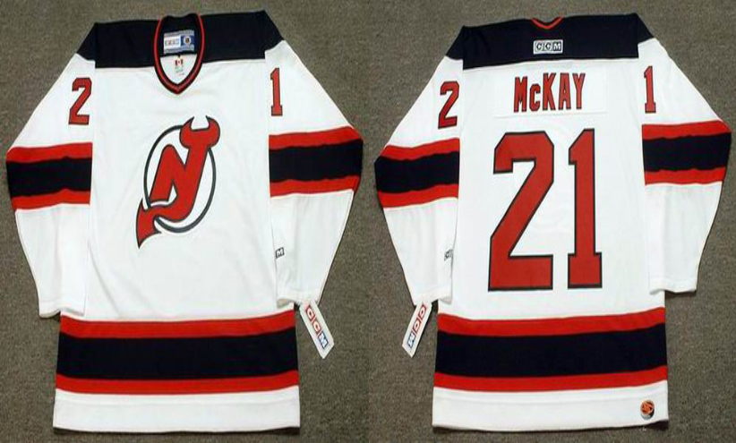 2019 Men New Jersey Devils #21 Mckay white CCM NHL jerseys